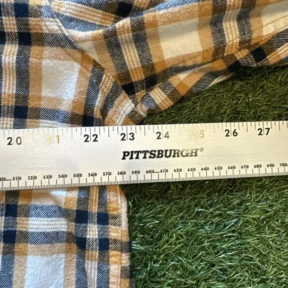 Aeropostale plaid flannel button down shirt hoodie Mens Size Large - Picture 4 of 12